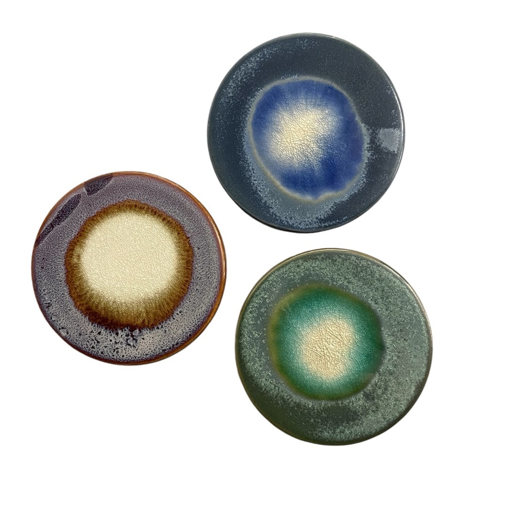 Colorful Stoneware Trivet Set of 3